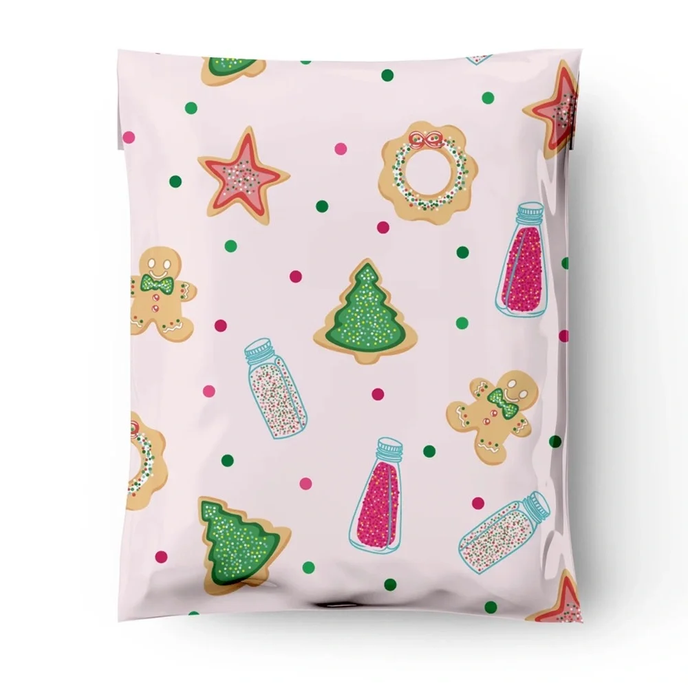 Christmas Cookie Poly Mailers 10x13 Pack of 25